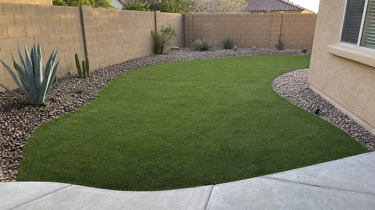 East Valley Completed Artificial Turf Yard near Phoenix and Scottsdale