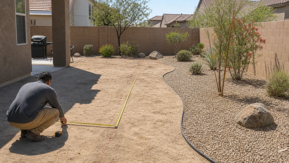 Artificial turf layout planning before an estimate in the Phoenix East Valley